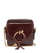 Matchesfashion.com See By Chlo - Joan Mini Snake Effect Leather Cross Body Bag - Womens - Burgundy