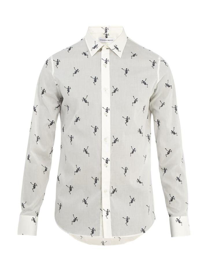 Alexander Mcqueen Dancing Skeleton-print Cotton Shirt