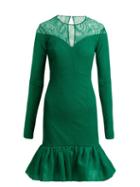 Matchesfashion.com Emilio De La Morena - Lucretia Silk And Lace Dress - Womens - Green