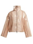 Matchesfashion.com Valentino - Stand Collar Semi Sheer Vinyl Jacket - Womens - Beige