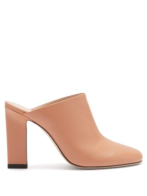 Matchesfashion.com Wandler - Casta Block-heel Leather Mules - Womens - Pink