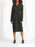 Lemaire - Flap-pocket Belted Twill Dress - Womens - Black