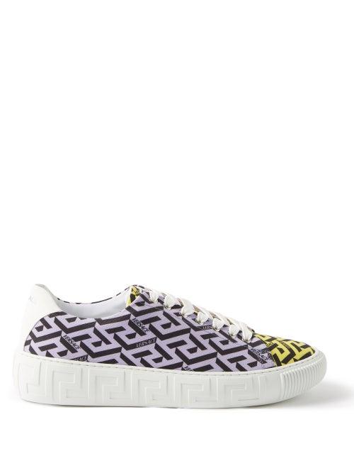 Versace - Greca-print Canvas Trainers - Mens - Multi