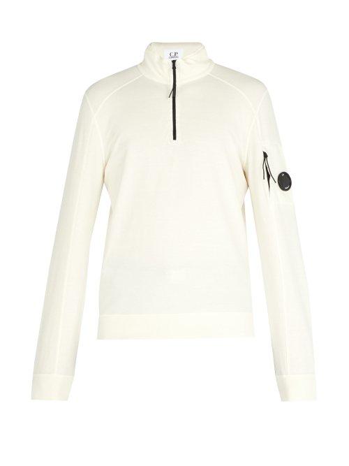 Matchesfashion.com C.p. Company - High Neck Cotton Sweatshirt - Mens - White
