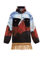 Matchesfashion.com Palm Angels - Canyon-print Tassel Half-zip Fleece Jacket - Mens - Multi