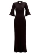 Matchesfashion.com Bottega Veneta - Ribbed-knit Maxi Dress - Womens - Black