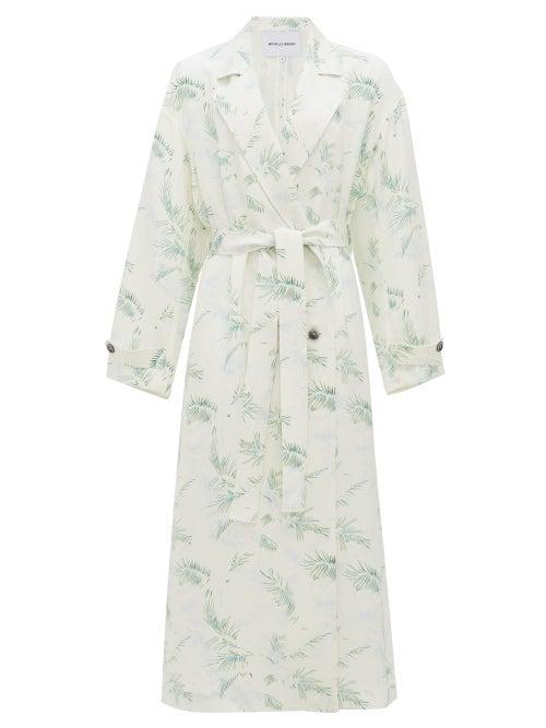 Matchesfashion.com Michelle Waugh - The Jany Double-breasted Fern-print Trench Coat - Womens - Green Print