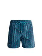 Matchesfashion.com Vilebrequin - Poissons Hamac Print Swim Shorts - Mens - Blue