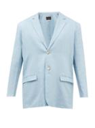 Albus Lumen - Oversized Linen-muslin Suit Jacket - Mens - Blue