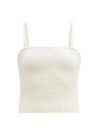 Matchesfashion.com Lisa Yang - Claire Square-neck Ribbed-cashmere Camisole - Womens - Cream
