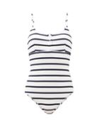 Matchesfashion.com Melissa Odabash - Calabasas Striped Swimsuit - Womens - Navy Stripe