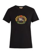 Matchesfashion.com Burberry - Crest Embroidered Cotton T Shirt - Mens - Black