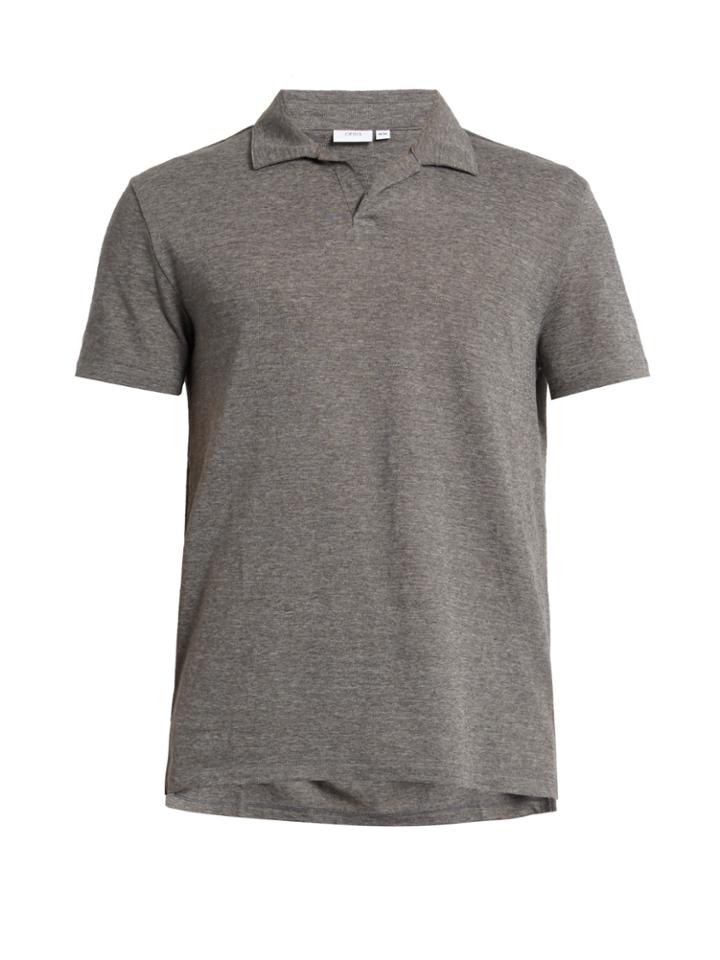 Onia Shaun Linen-blend Polo Shirt