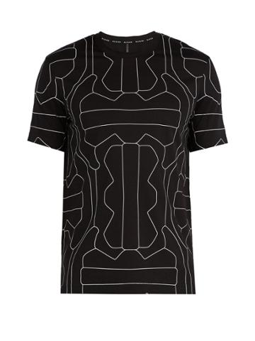 Blackbarrett By Neil Barrett Line-print Cotton T-shirt