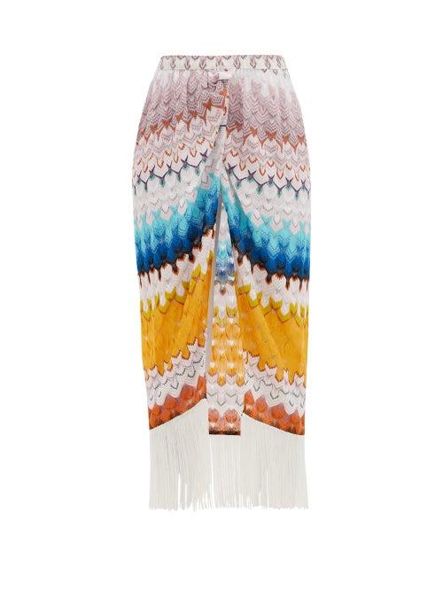 Matchesfashion.com Missoni - Fringed Stripe-knitted Midi Sarong - Womens - Multi