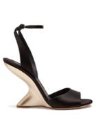 Salvatore Ferragamo Arsina Sculptural-heel Satin Wedge Sandals
