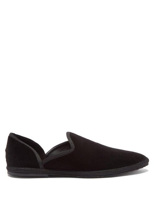 The Row - Friulane Velvet Slipper Flats - Womens - Black