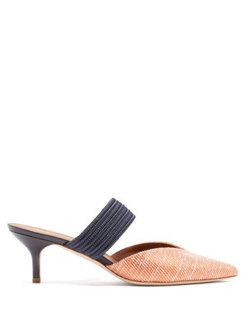 Matchesfashion.com Malone Souliers - Maisie Raffia Mules - Womens - Orange Multi