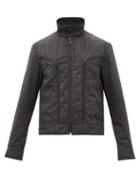 Marine Serre - High-neck Recycled-fibre Moir Jacket - Mens - Black