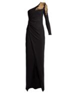 Balmain Embellished One-shoulder Gown