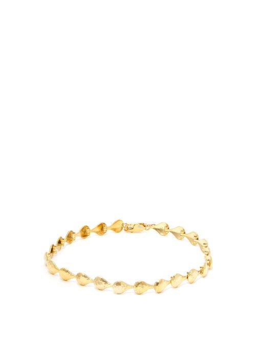 Matchesfashion.com Sophia Kokosalaki - Hammered Gold Plated Anklet - Womens - Gold