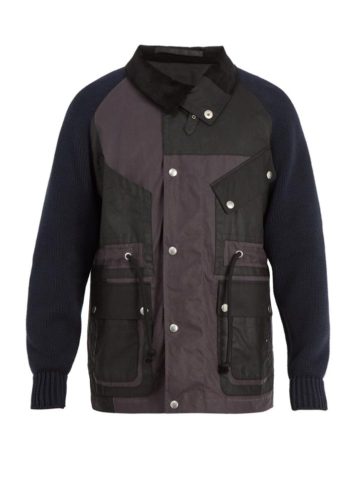 Maison Margiela Contrast-sleeve Waxed-cotton Jacket
