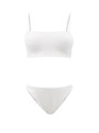 Ladies Beachwear Hunza G - Gigi High-leg Crinkle-jersey Bikini - Womens - White