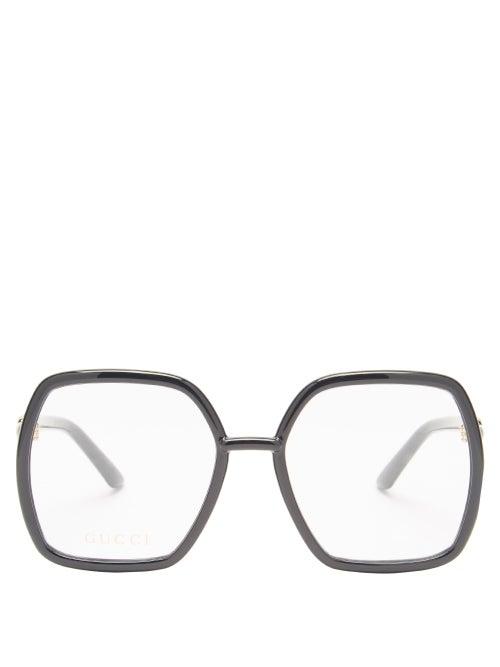 Ladies Accessories Gucci - Oversized Square Acetate Glasses - Womens - Black