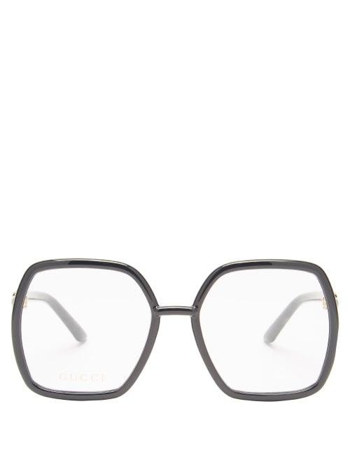 Ladies Accessories Gucci - Oversized Square Acetate Glasses - Womens - Black