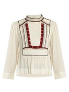 Isabel Marant Étoile Cerza Embroidered Crepe Top