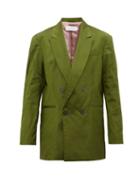 Matchesfashion.com Marques'almeida - Double Breasted Silk Doupioni Blazer - Mens - Khaki