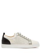Matchesfashion.com Christian Louboutin - Louis Junior Perforated Leather Trainers - Mens - White Multi
