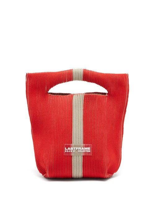 Matchesfashion.com Lastframe - Two-tone Rib-knit Bag - Womens - Red Multi