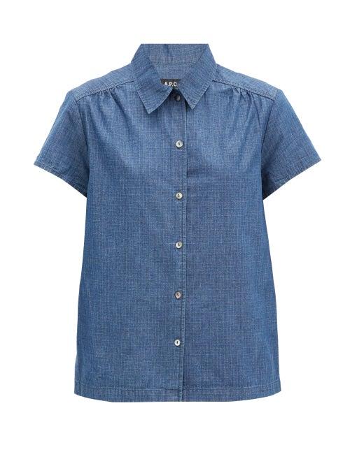 Matchesfashion.com A.p.c. - Clo Ripstop-denim Shirt - Womens - Blue