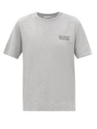 Ganni - Logo-print Cotton-blend Jersey T-shirt - Womens - Light Grey