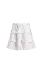 Matchesfashion.com Innika Choo - Frilled Linen Skirt - Womens - White