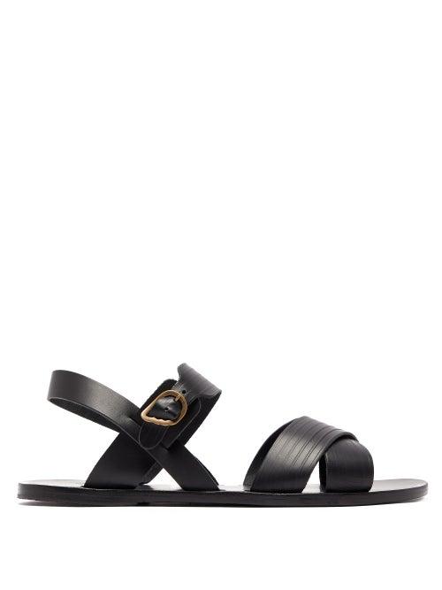 Matchesfashion.com Ancient Greek Sandals - Socrates Ribbed Leather Sandals - Mens - Black