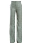 Matchesfashion.com Gabriela Hearst - Vesta High Rise Check Cashmere Trousers - Womens - Green Multi