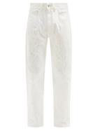 Mens Rtw Namacheko - Craquelure-print Slim-leg Jeans - Mens - White