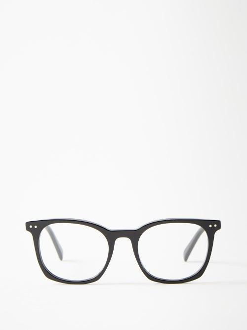 Celine Eyewear - Square Frame Acetate Glasses - Mens - Black