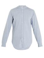 Boglioli Stand-collar Striped Seersucker-cotton Shirt