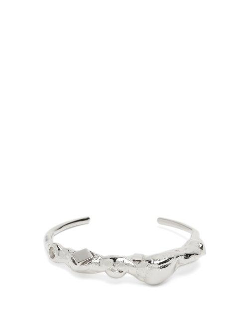 Matchesfashion.com Marni - Stone-shaped Hammered Cuff - Womens - Silver