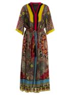 Etro Jungle-print Fringe-trimmed Silk Dress