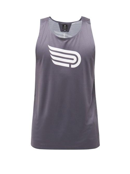 Mens Activewear Pressio - Arahi Recycled-fibre Mesh Tank Top - Mens - Grey