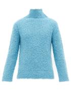 Matchesfashion.com Sies Marjan - Bas Boucl Knitted High Neck Sweater - Mens - Blue
