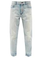 Mens Rtw Saint Laurent - Distressed Slim-leg Jeans - Mens - Blue
