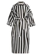 Nina Ricci Double-breasted Striped-taffeta Trench Coat