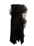 Matchesfashion.com Givenchy - Strapless Ruffle Trimmed Wool Midi Dress - Womens - Black