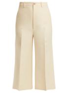 Matchesfashion.com Gucci - Wool Blend Cropped Trousers - Womens - Ivory