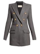 Matchesfashion.com Alexandre Vauthier - Double Breasted Pinstriped Blazer - Womens - Grey Multi
